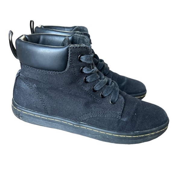 Dr Martens Maelly Women’s Black Canvas 6 Eye Ankle Boots Lightweight, Size 7 - Picture 1 of 11